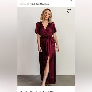 Baltic born brand red satin dress